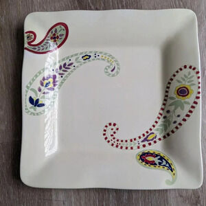 Gourmet Basic by Mikasa Brava Paisley Serving Dining Plate 10.5 in Square